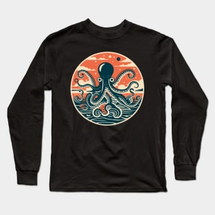 Octopus Vintage Asian Style Long Sleeve T-Shirt